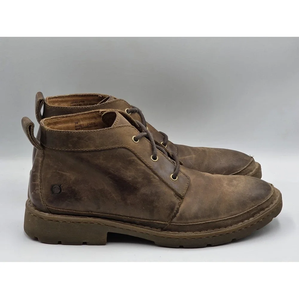 Born H44523 Men's Distressed Brown Leather Chukka Ankle Boots Size 9M Casual